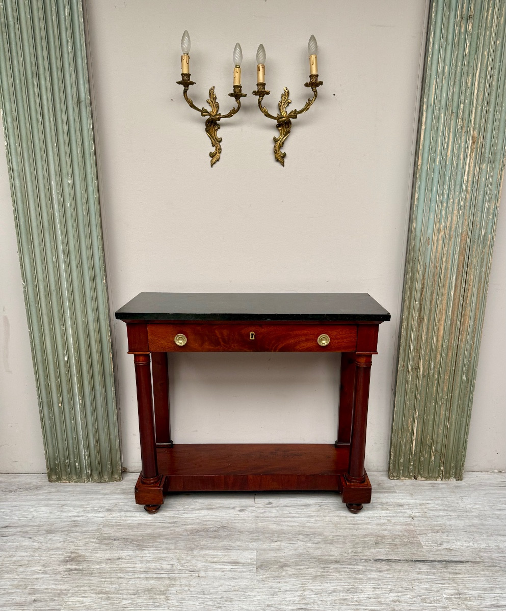 Console De Style Empire En Acajou D’époque 19 ème -photo-4