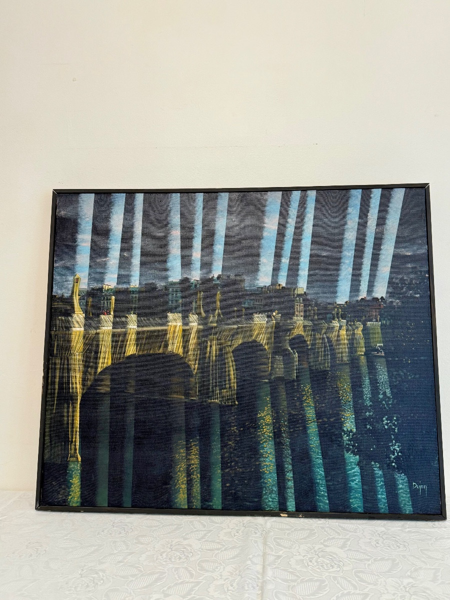 Huile Sur Toile Le Pont Neuf à Paris De Dujon-photo-4