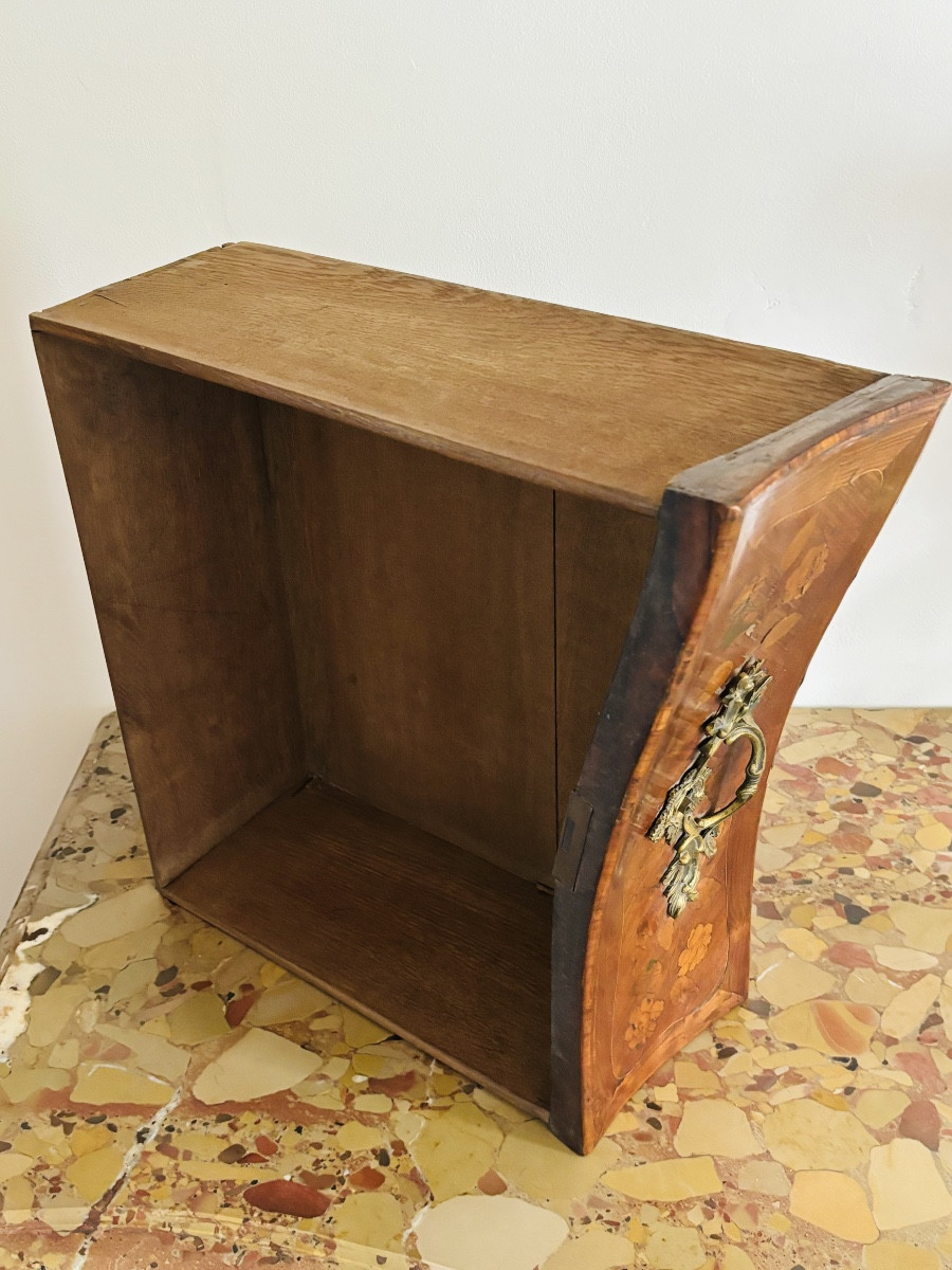 P.flechy Curved Chest Of Drawers In Louis XV Period Marquetry Stamped -photo-5