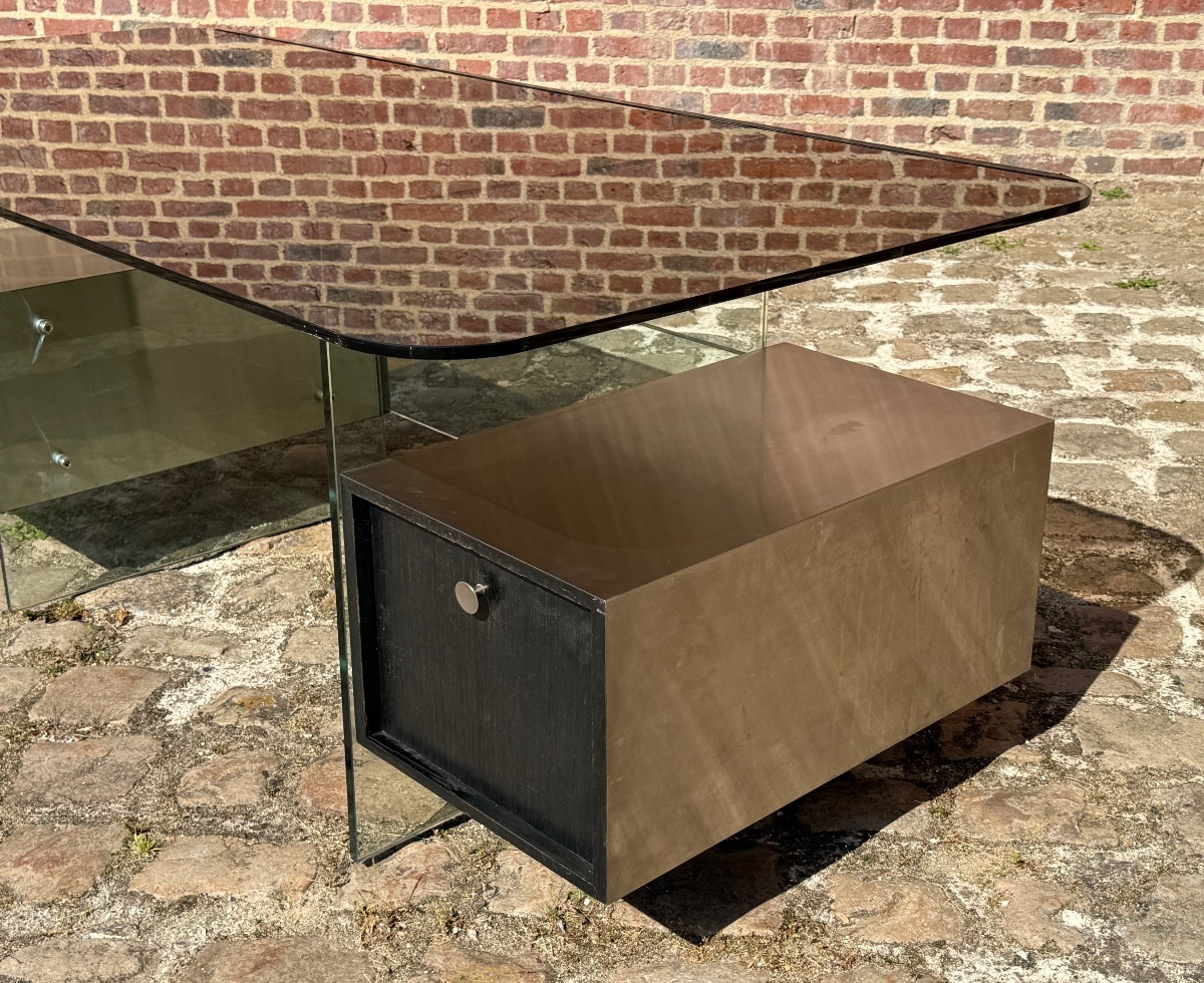 Xavier Marbot Minister's Desk In Brushed Steel -photo-2