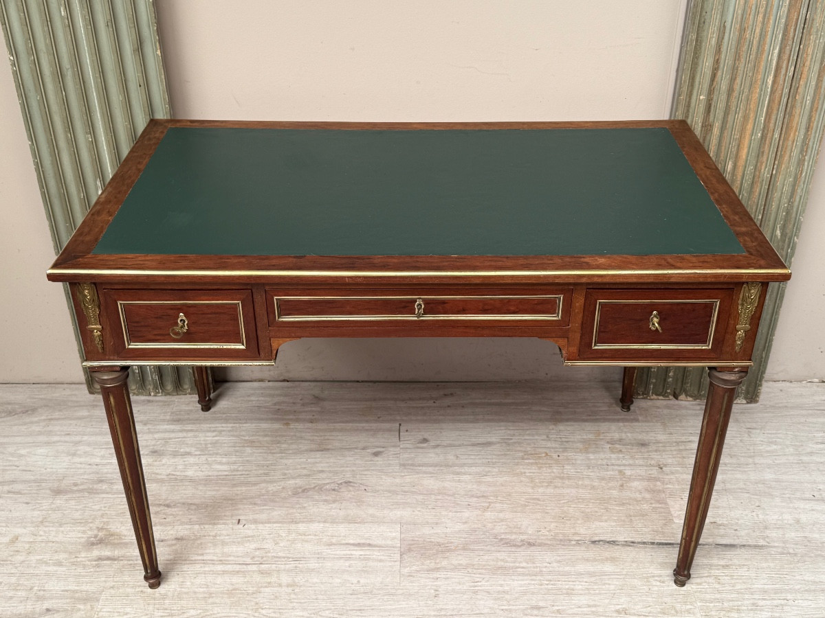 Louis XVI Mahogany Desk With Drawers From The Napoleon III Period -photo-2