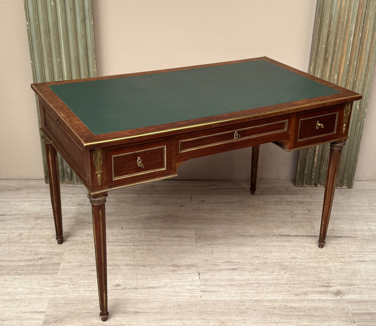 Louis XVI Mahogany Desk With Drawers From The Napoleon III Period -photo-5