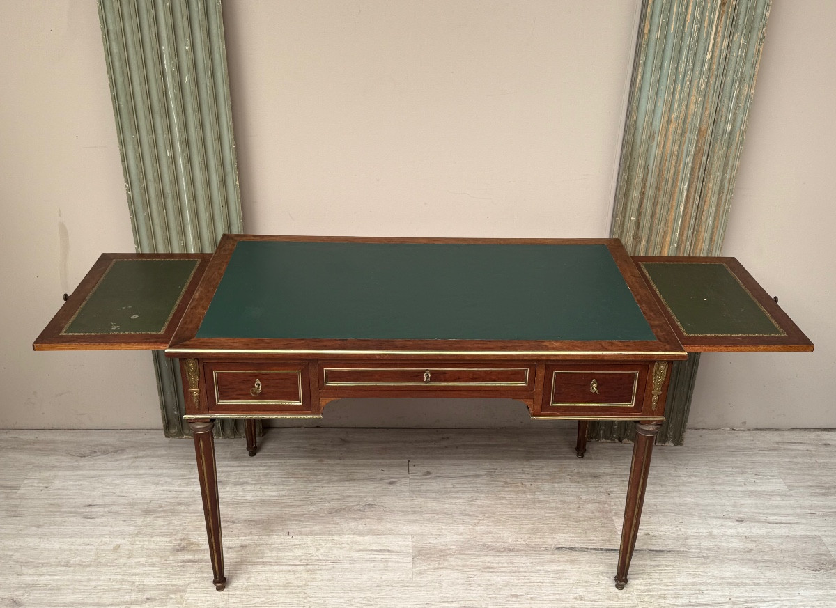 Louis XVI Mahogany Desk With Drawers From The Napoleon III Period 