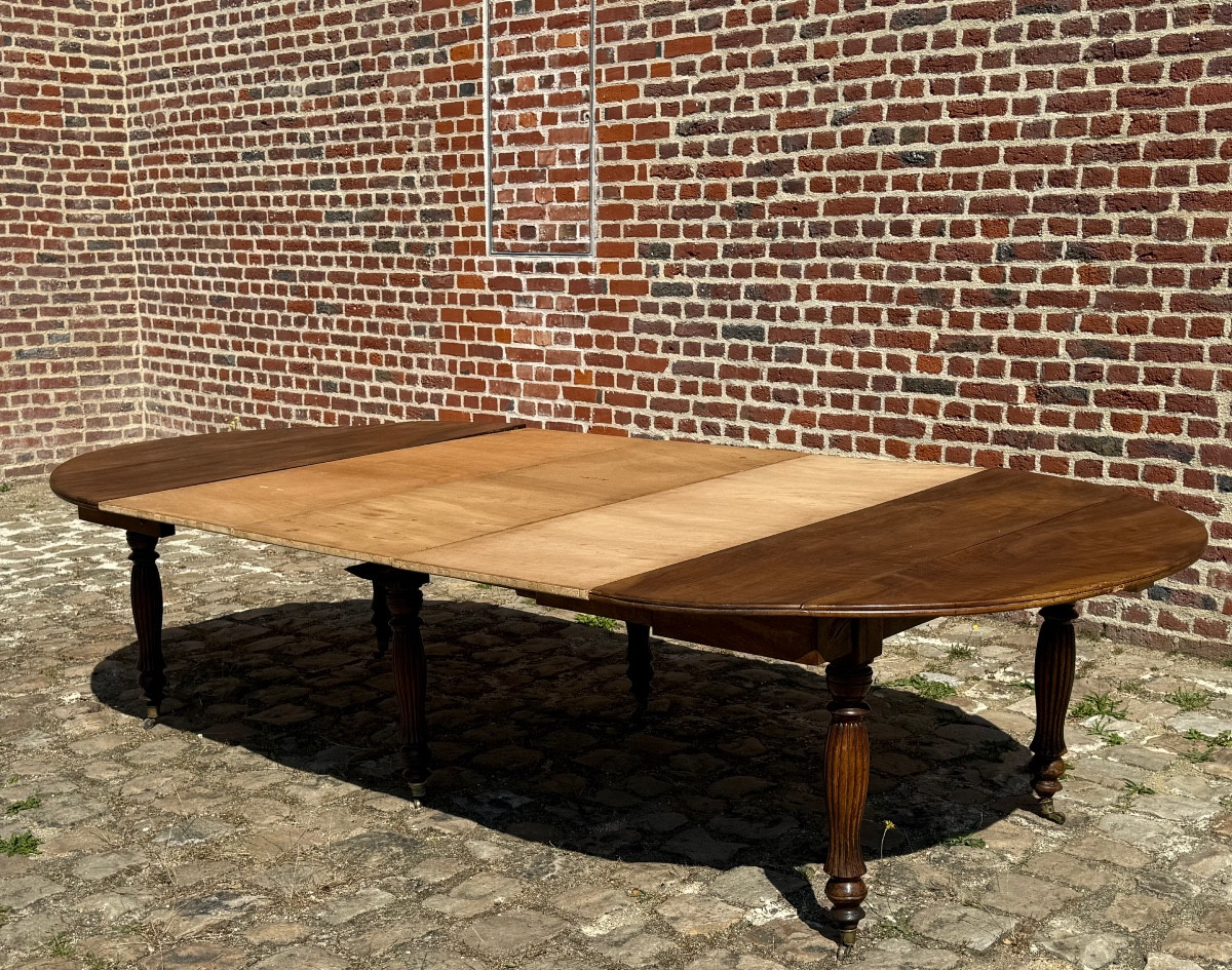 Large 19th Century Mahogany Dining Room Table -photo-2