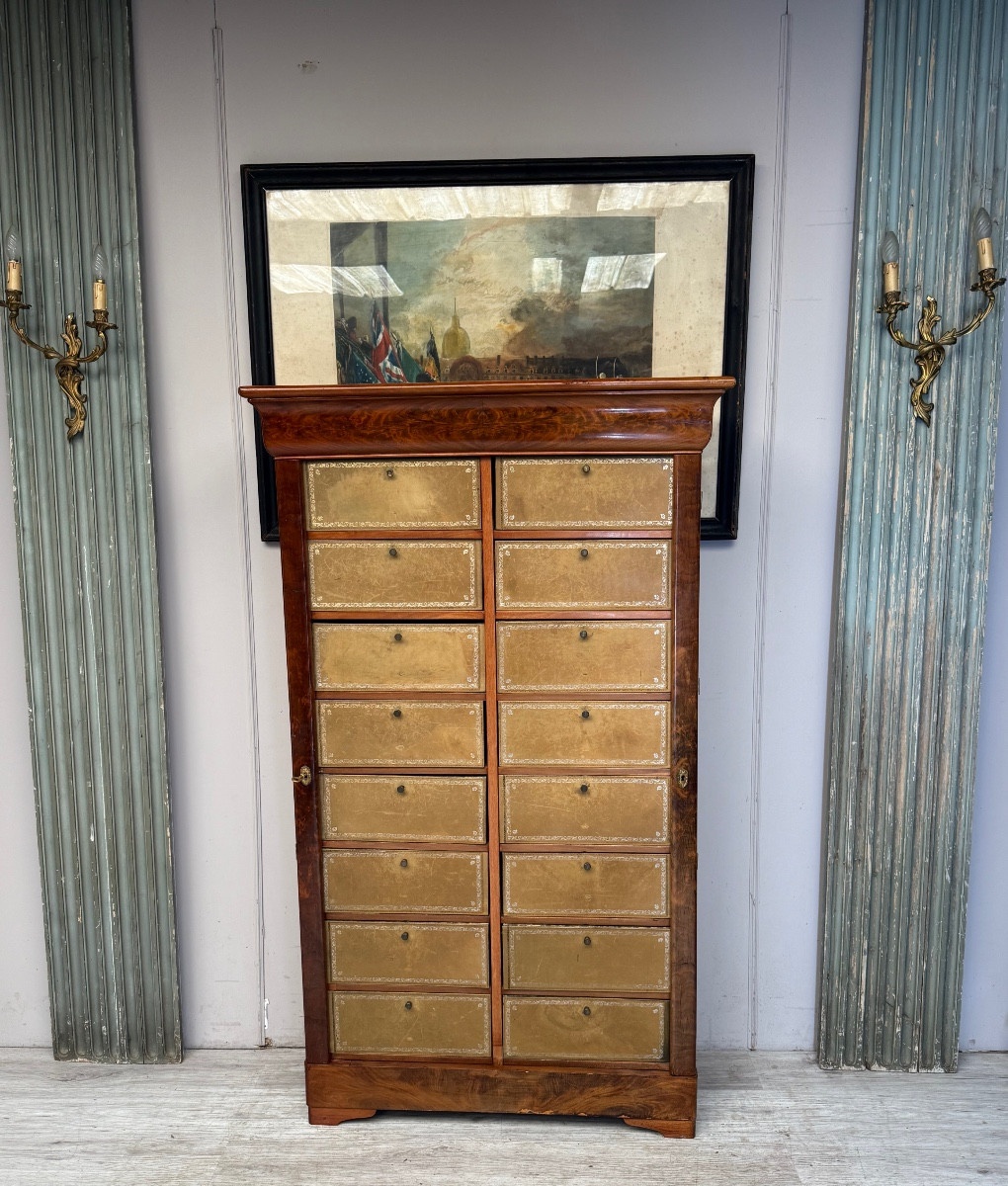 19th Century Flamed Mahogany Cardboard Box 