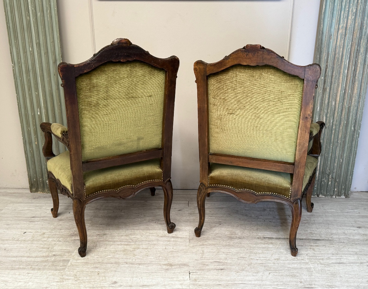 Pair Of 19th Century Regency Walnut Armchairs-photo-4