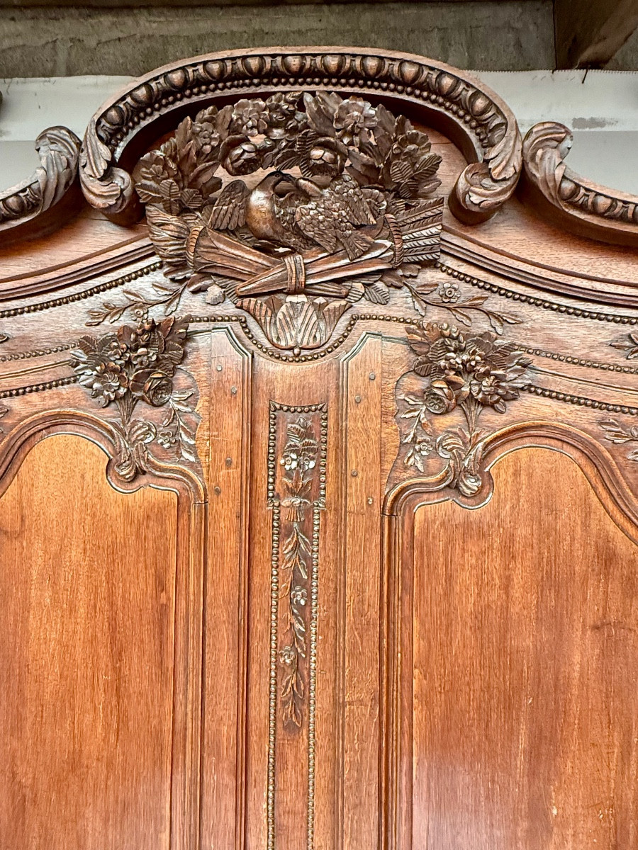 Armoire normande de mariage en chêne d’époque 19 ème -photo-3