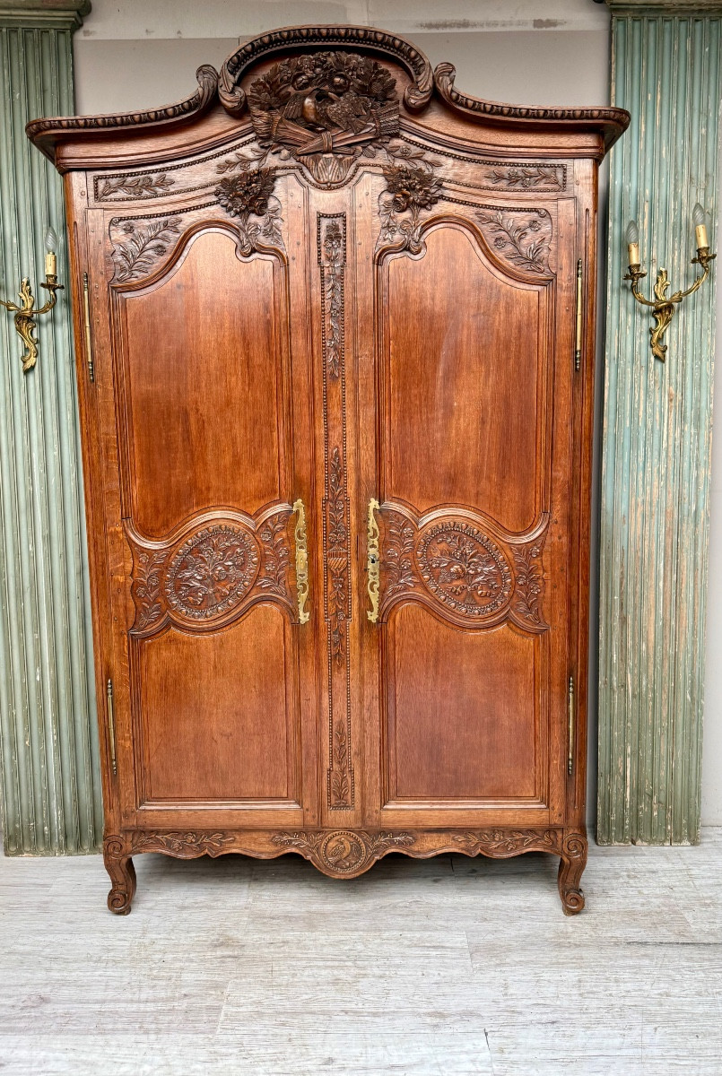 Armoire normande de mariage en chêne d’époque 19 ème -photo-6