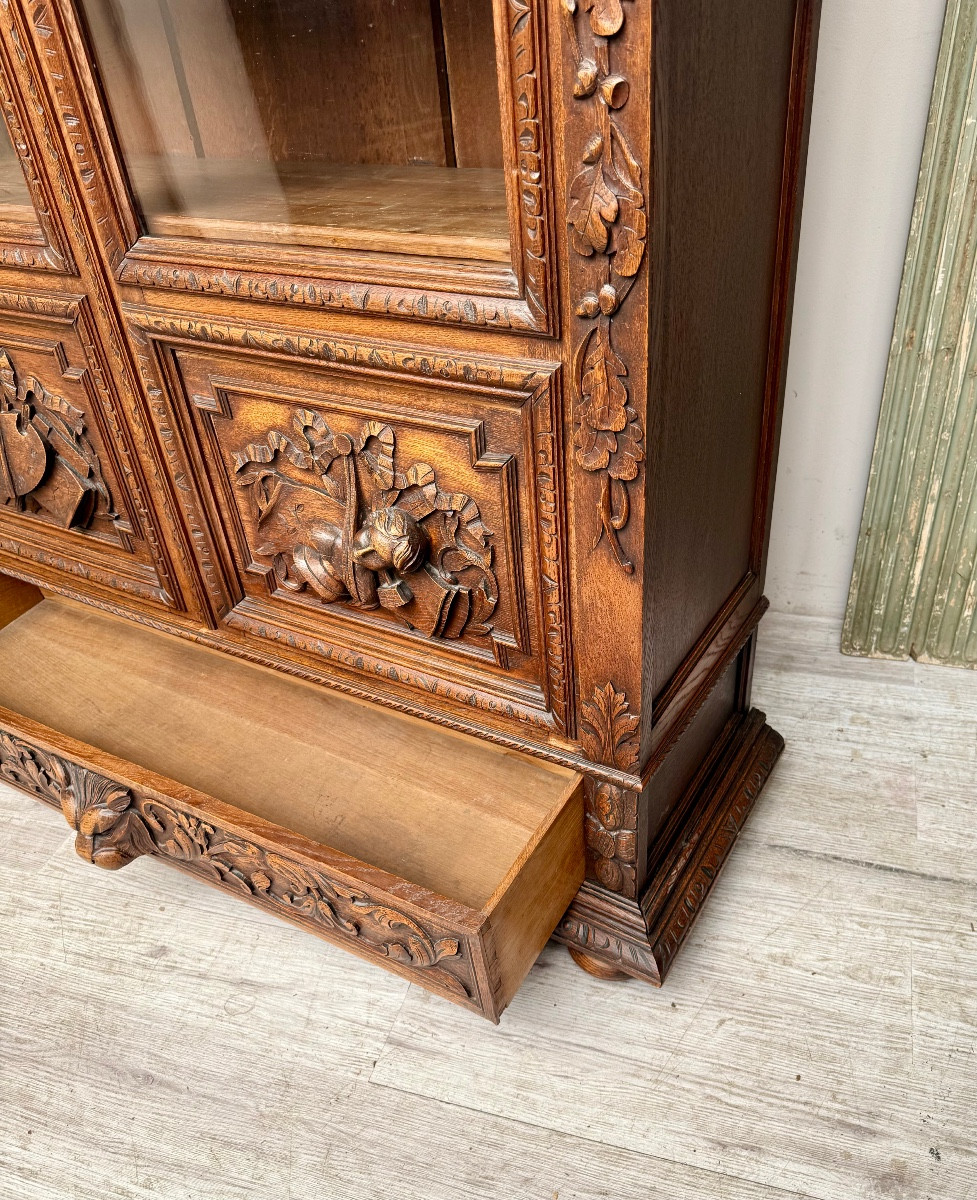 Renaissance-style Oak Bookcase From The 19th Century-photo-4