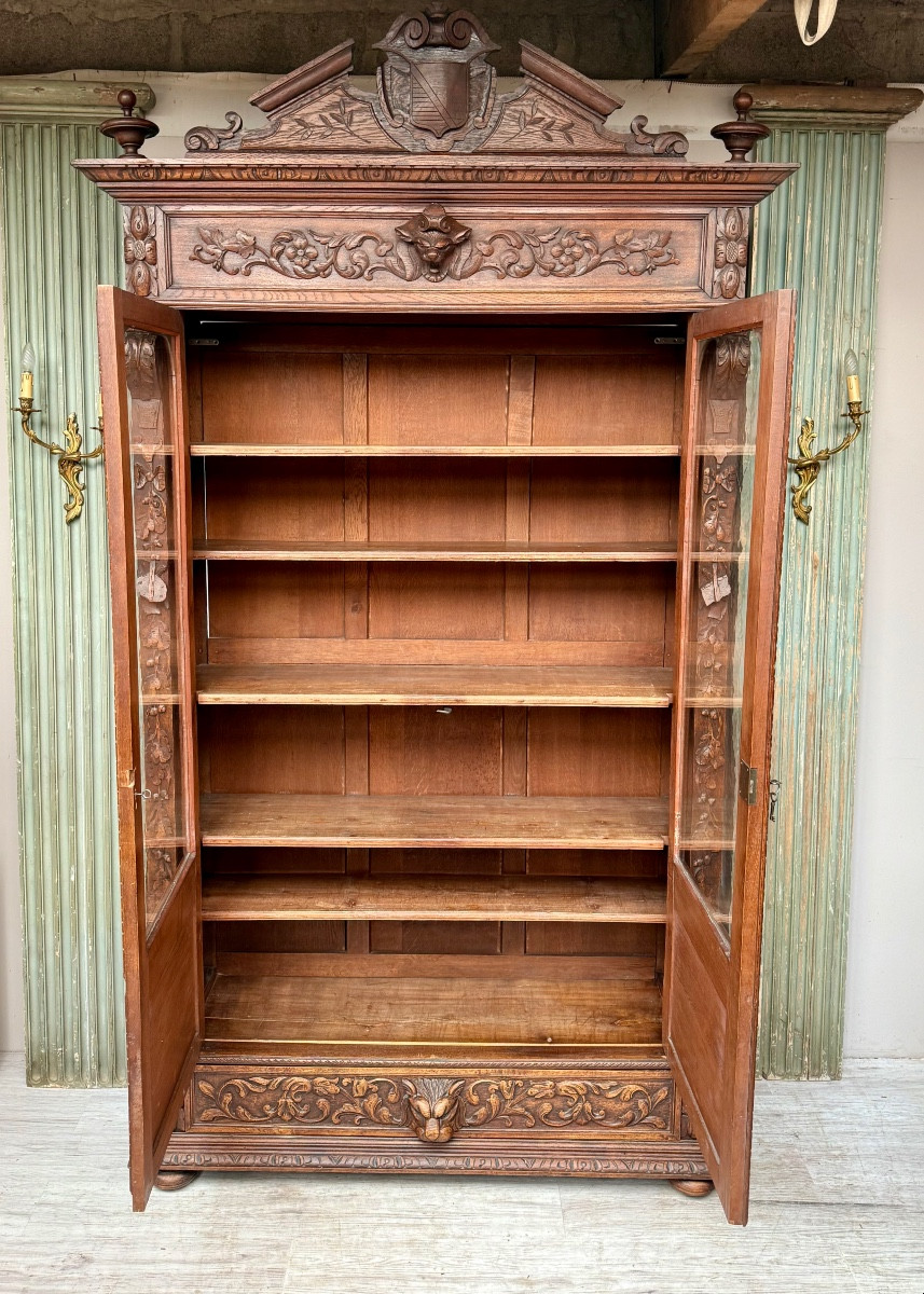 Renaissance-style Oak Bookcase From The 19th Century-photo-2