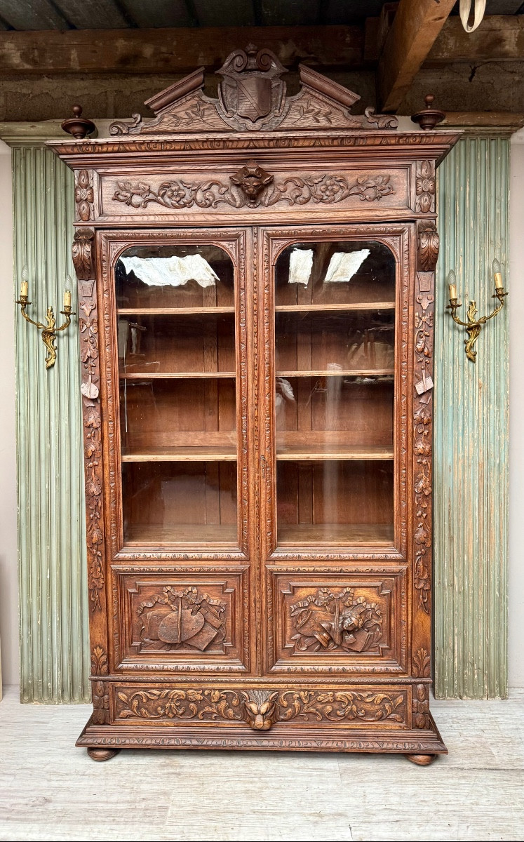Renaissance-style Oak Bookcase From The 19th Century