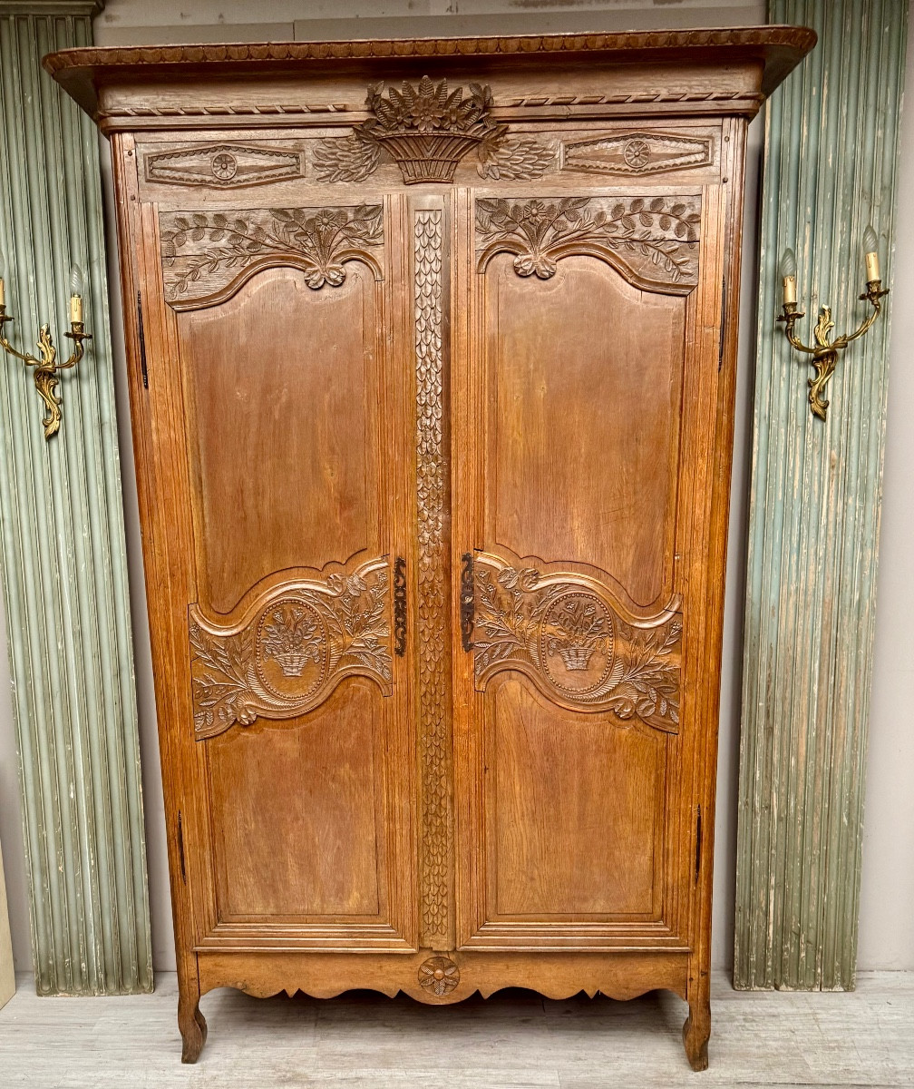 Armoire normande de mariage d’époque XIX éme -photo-1