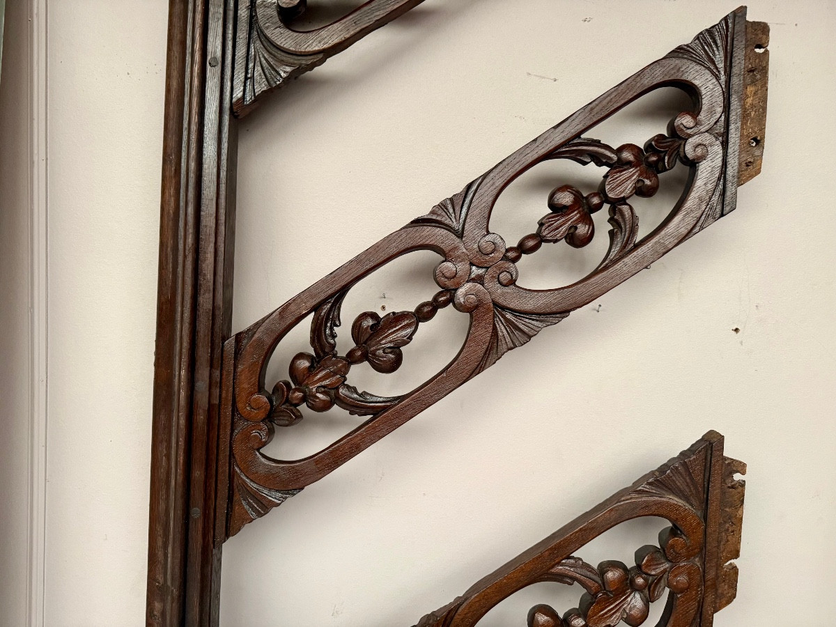 18th Century Solid Oak Staircase Railing -photo-2