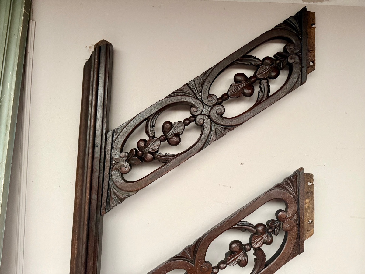 18th Century Solid Oak Staircase Railing -photo-3