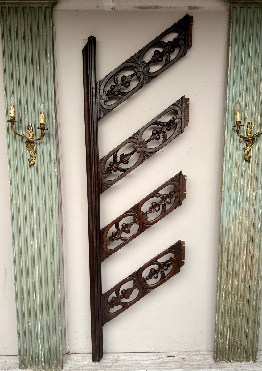 18th Century Solid Oak Staircase Railing 
