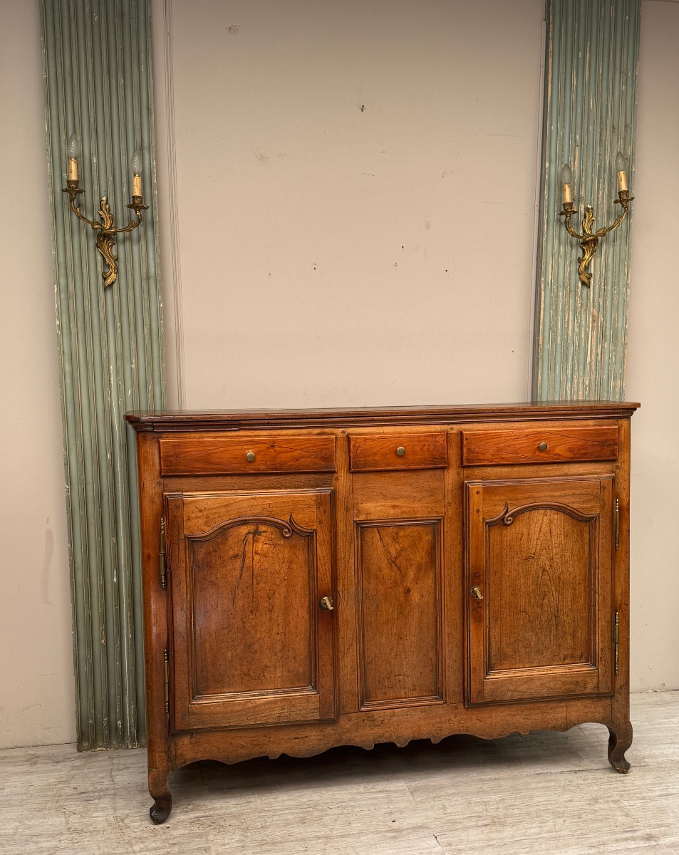 Louis XV Sideboard In Cherry Wood From The 18th Century