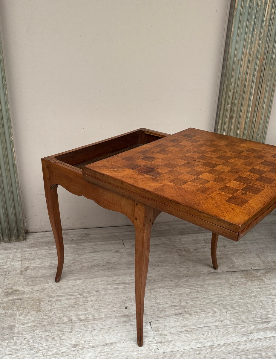 Louis XV Style Cherry Wood Games Table -photo-3