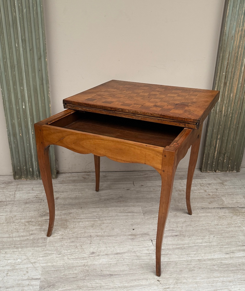 Louis XV Style Cherry Wood Games Table -photo-4