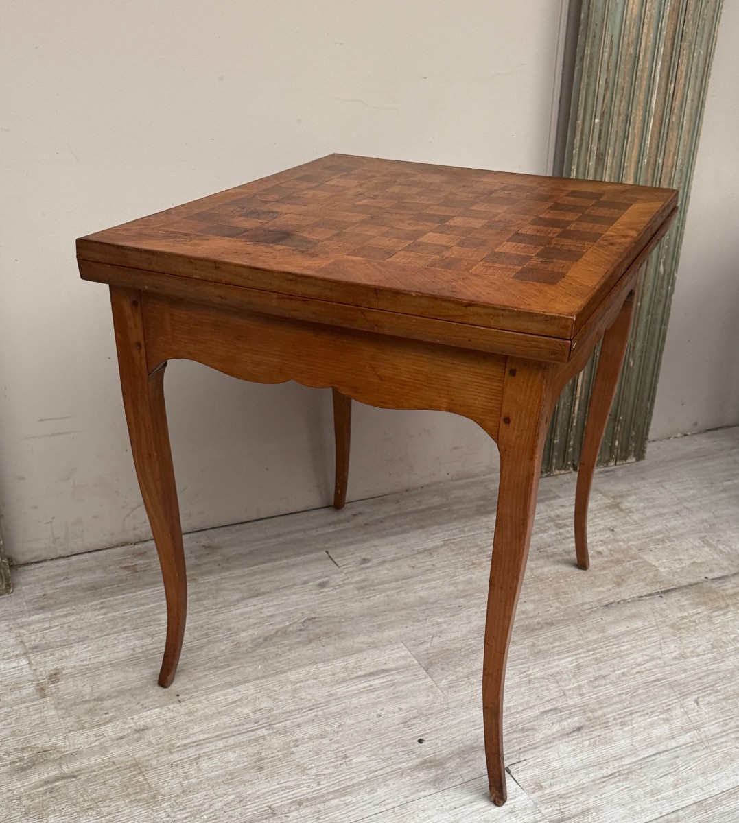 Louis XV Style Cherry Wood Games Table -photo-1