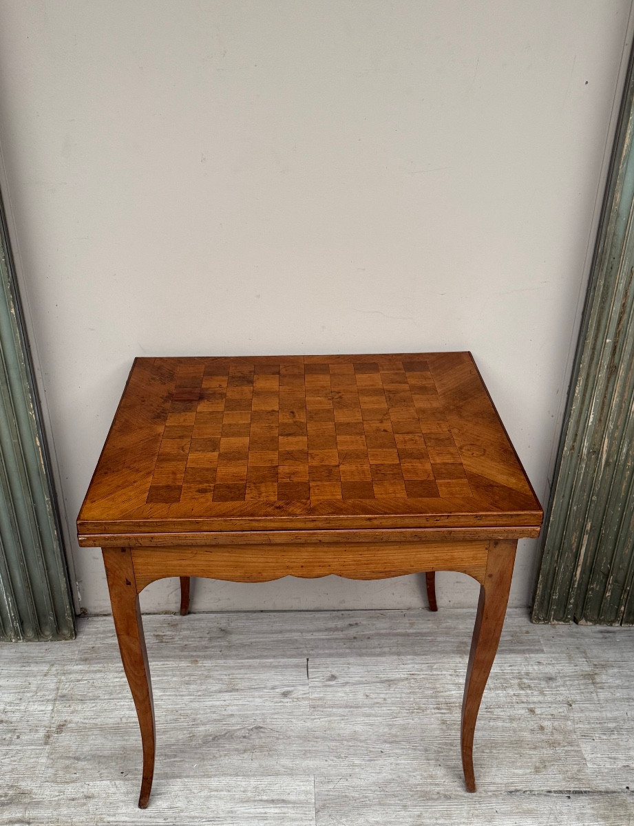 Louis XV Style Cherry Wood Games Table 
