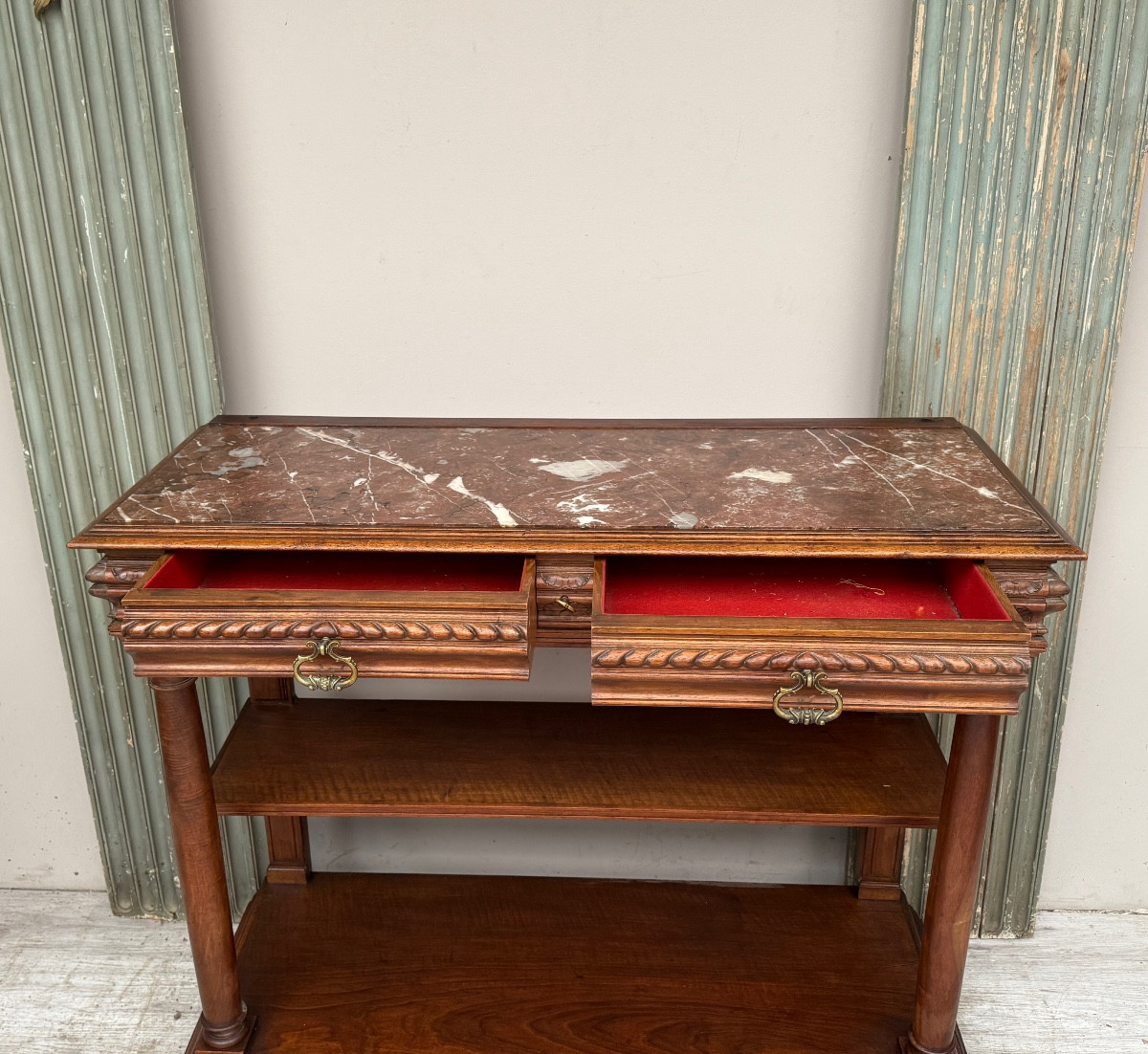 Console en noyer d’époque XIX éme-photo-4