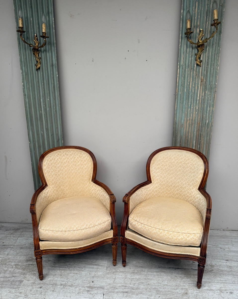Pair Of Louis XVI Style Armchairs From The Carlton Hotel In Cannes 