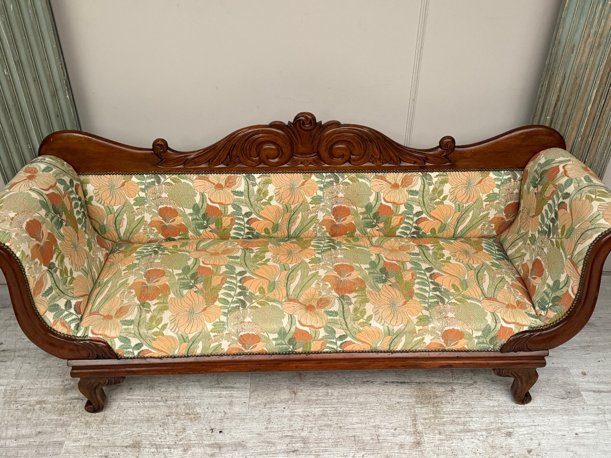 Charles X Period Mahogany Bench -photo-3