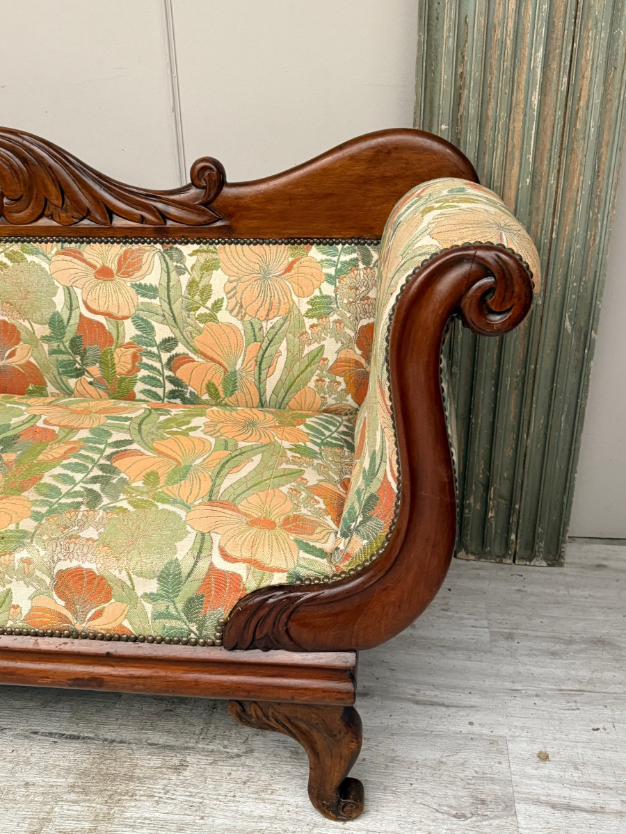 Charles X Period Mahogany Bench -photo-4