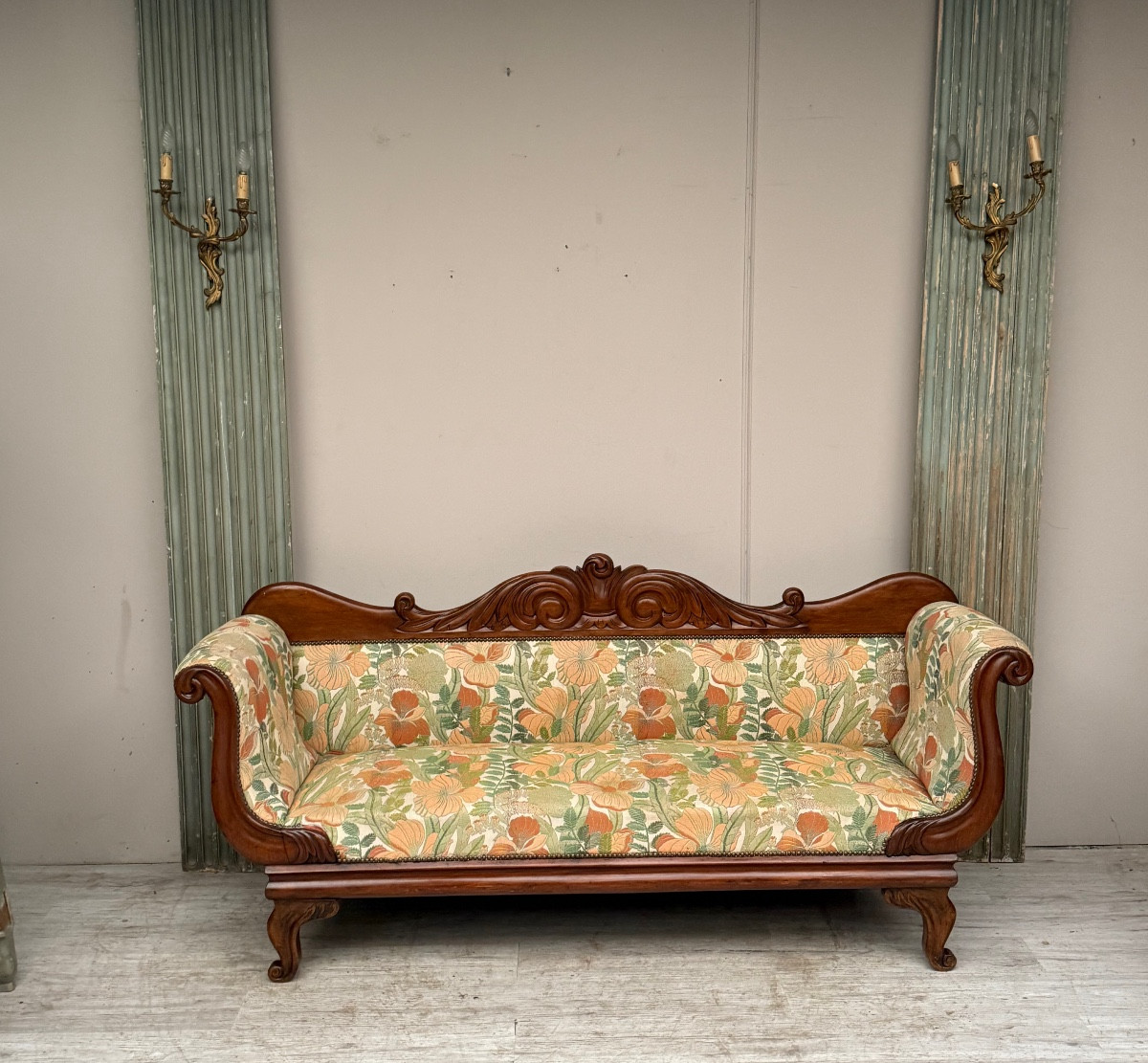 Charles X Period Mahogany Bench 
