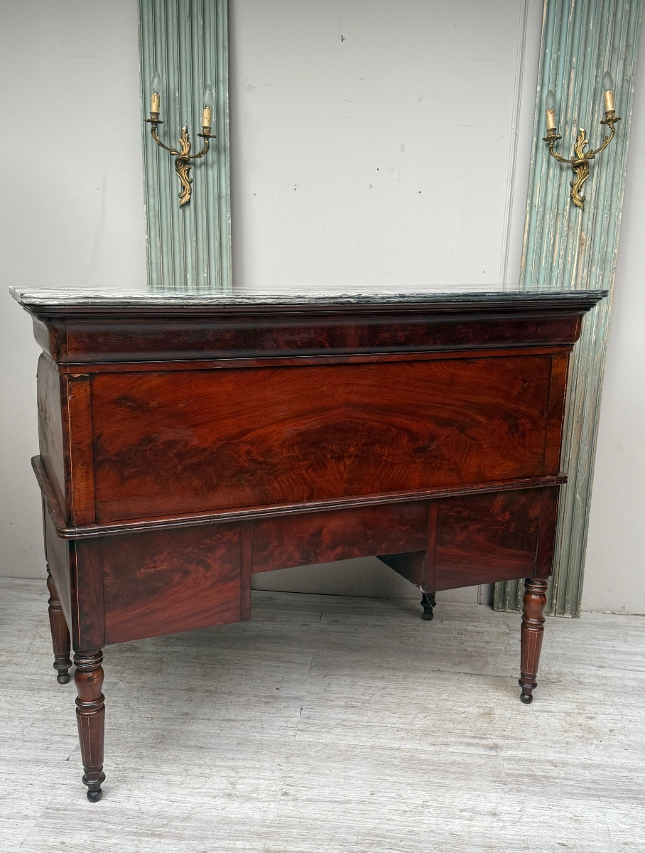 Charles X Period Mahogany Veneer Cylinder Desk -photo-2