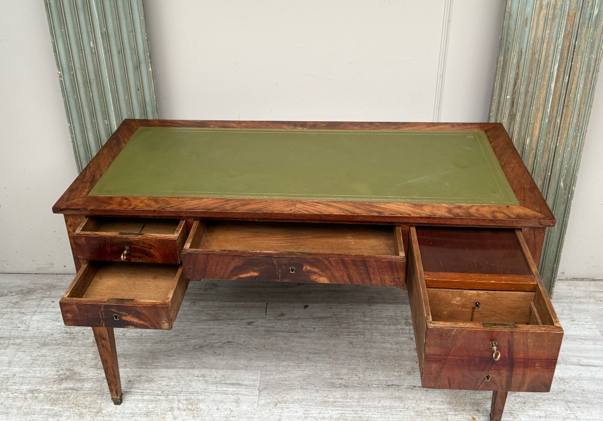 Louis XVI Mahogany Desk With Drawers, 19th Century -photo-4