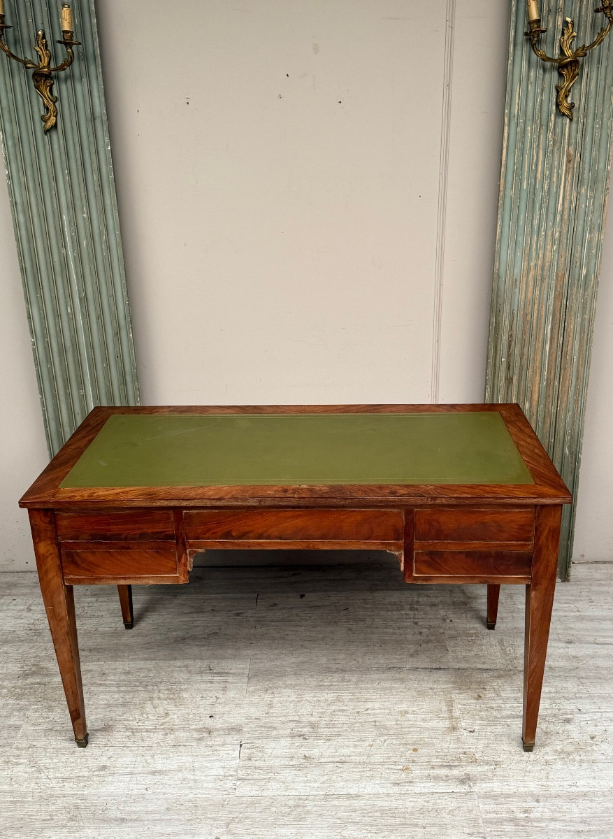 Louis XVI Mahogany Desk With Drawers, 19th Century -photo-1