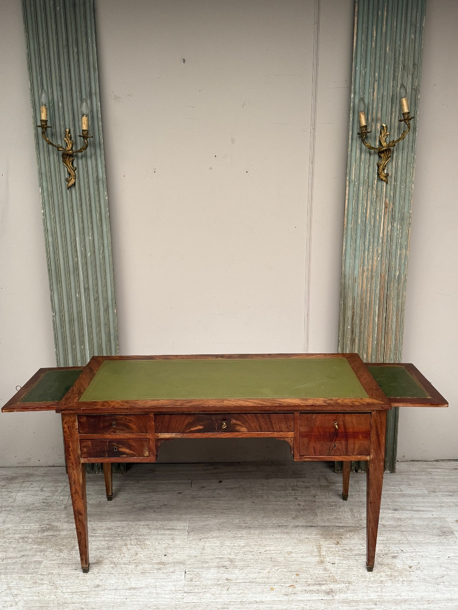 Louis XVI Mahogany Desk With Drawers, 19th Century -photo-4
