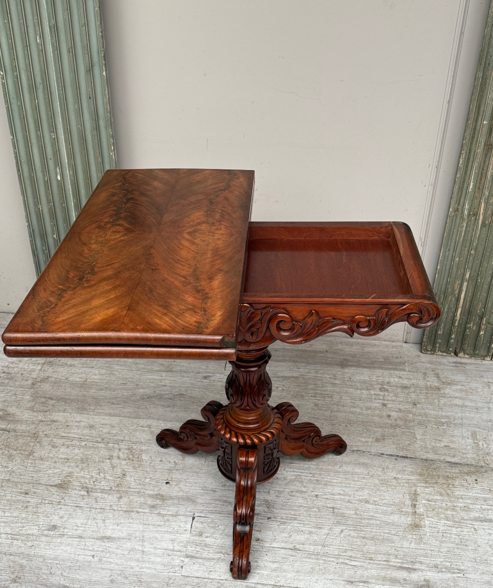 Charles X Period Mahogany Games Table-photo-3