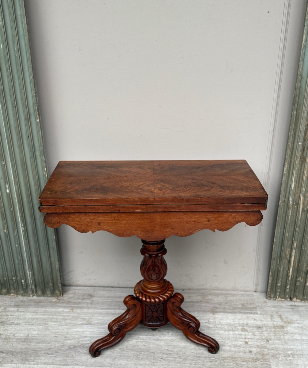 Charles X Period Mahogany Games Table-photo-4