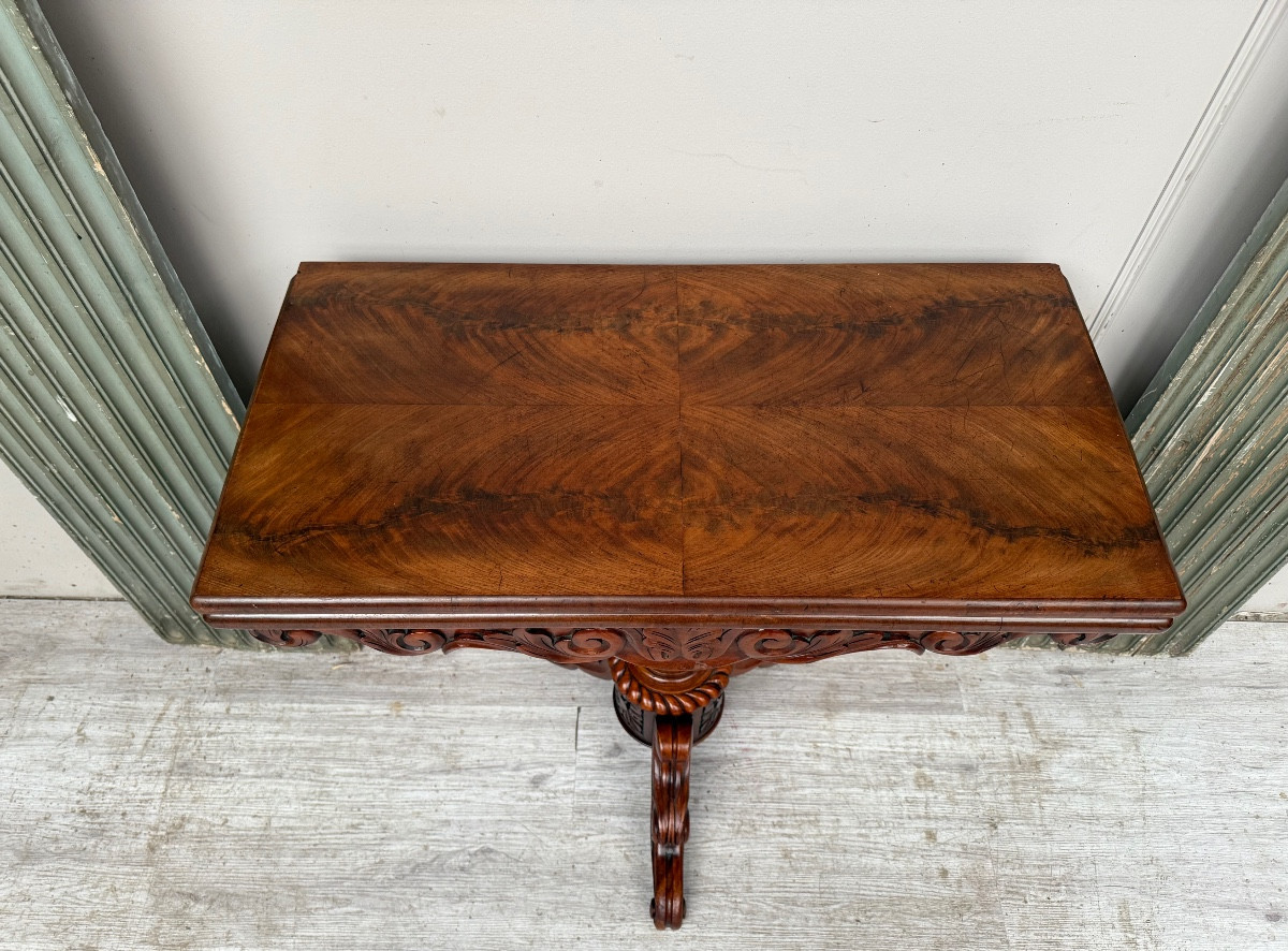 Charles X Period Mahogany Games Table-photo-3