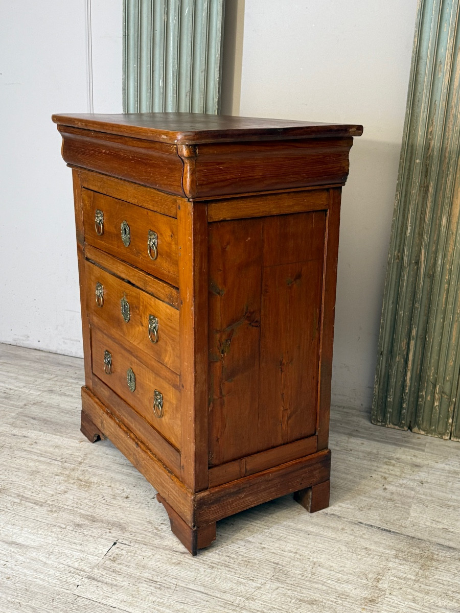 Small Cherrywood Chest Of Drawers From The Restoration Period -photo-3