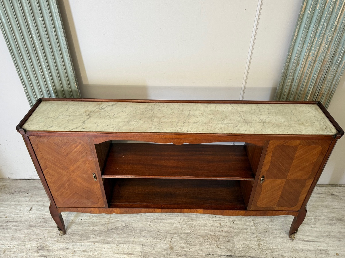 Transitional Style Marquetry Sideboard -photo-3