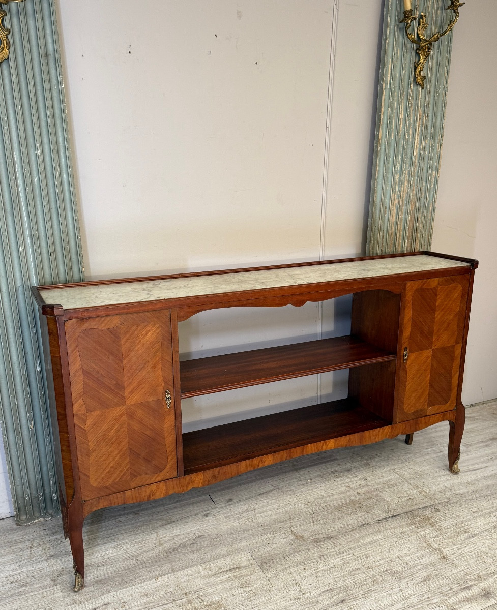 Transitional Style Marquetry Sideboard -photo-2