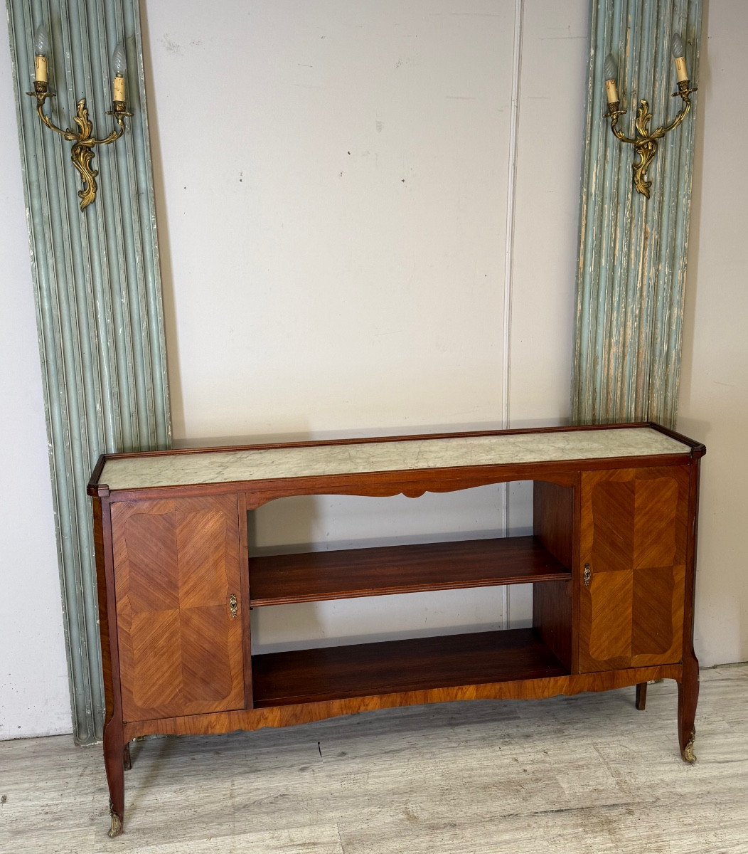 Transitional Style Marquetry Sideboard 