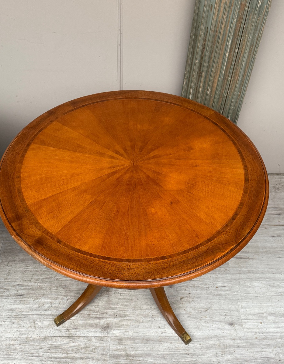 Pair Of Restoration-style Walnut Pedestal Tables From The Carlton Hotel In Cannes -photo-2