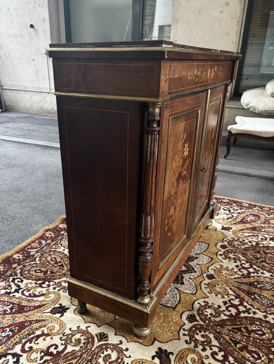 Meuble d’appui en marqueterie d’époque Napoléon III-photo-2