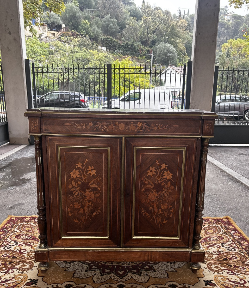 Meuble d’appui en marqueterie d’époque Napoléon III