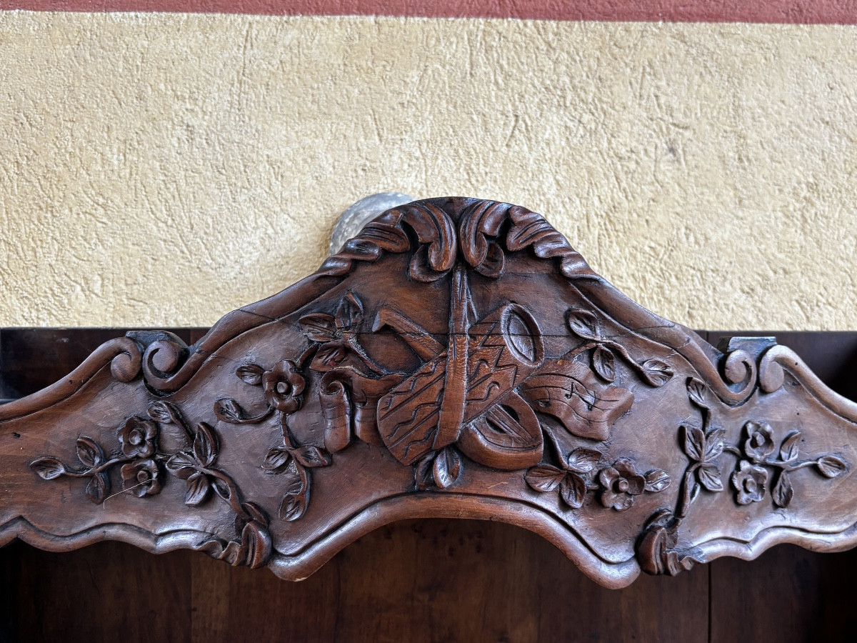 Provençal Bread Box In Solid Walnut, Dating From The 18th Century-photo-4