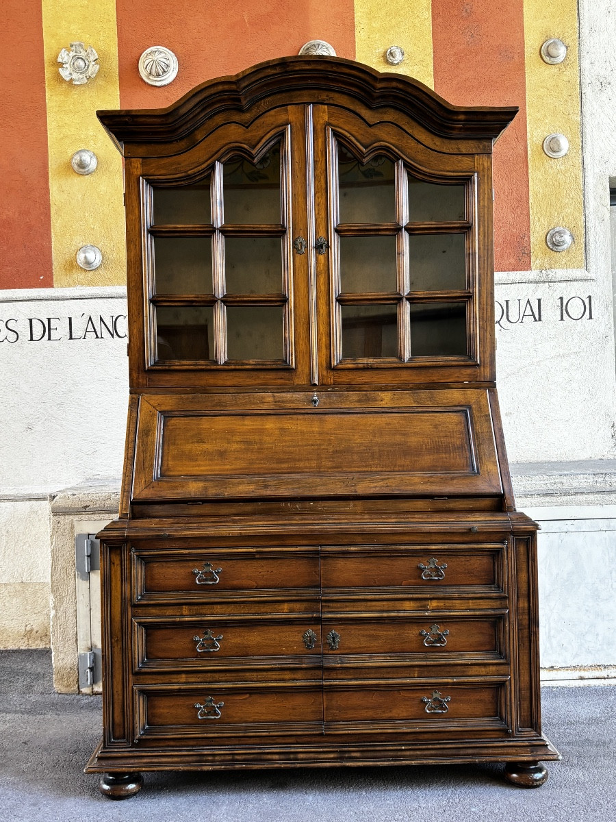 Louis XIV Display Case In Walnut Forming A Scriban-photo-4