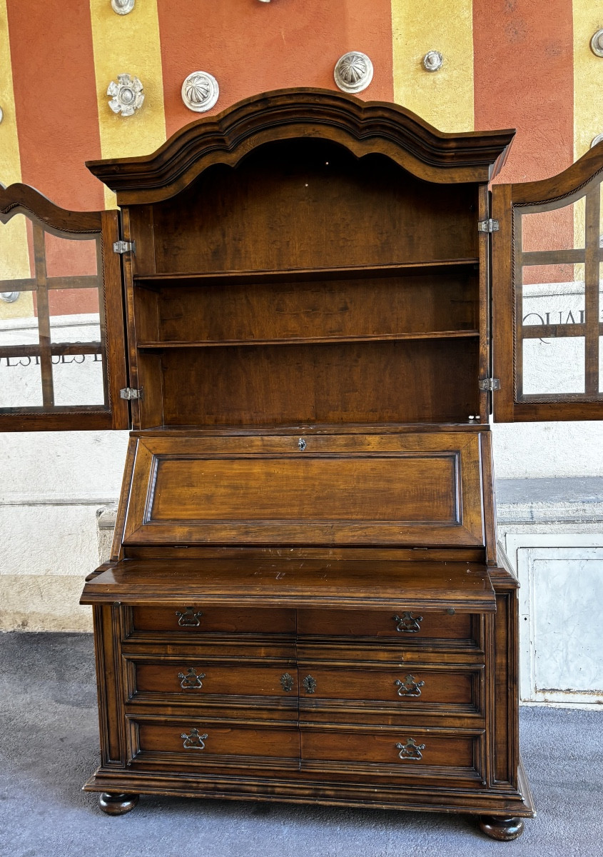 Louis XIV Display Case In Walnut Forming A Scriban-photo-5