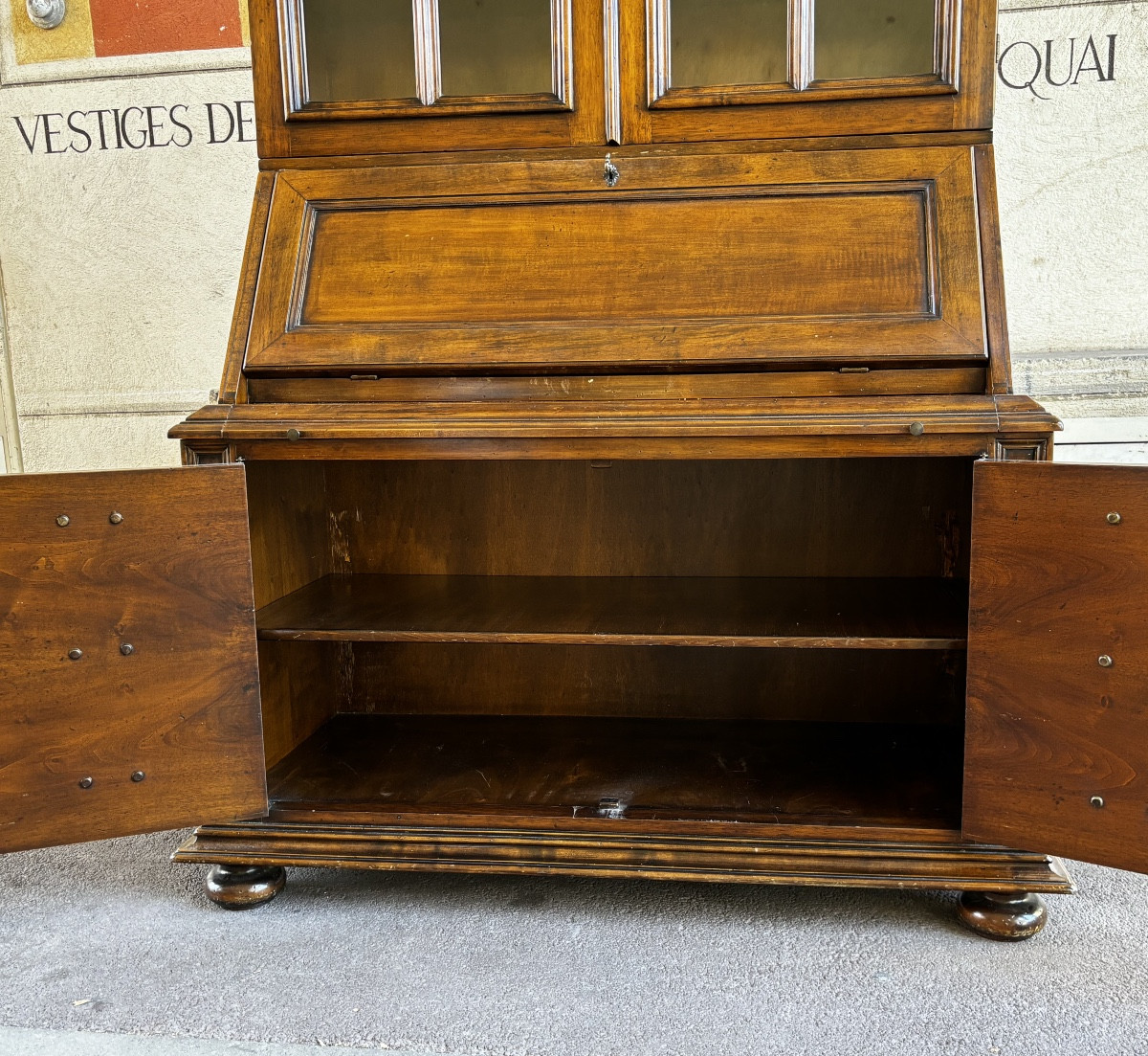 Louis XIV Display Case In Walnut Forming A Scriban-photo-7