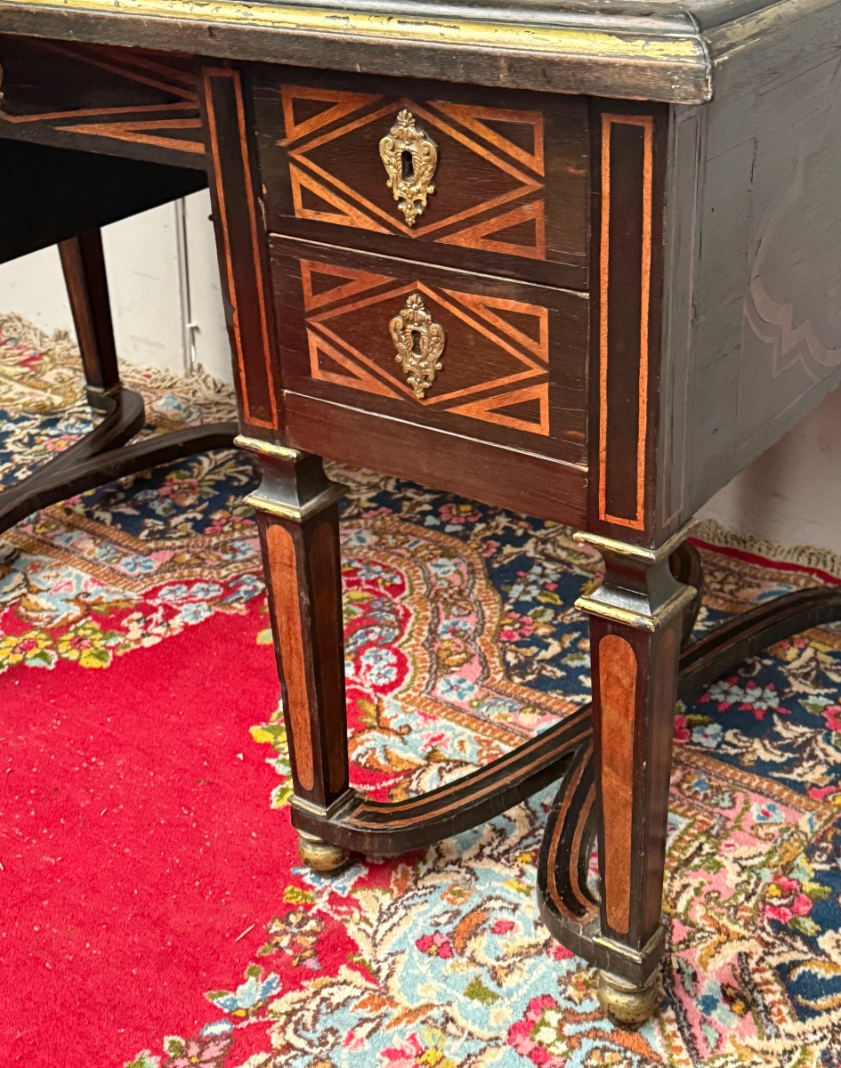 Mazarin Desk With Black Background Decoration From The Louis XIV Period -photo-2