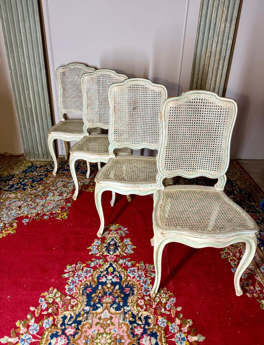 Suite de 4 chaises de Jean Mocque Paris style Louis XV -photo-4