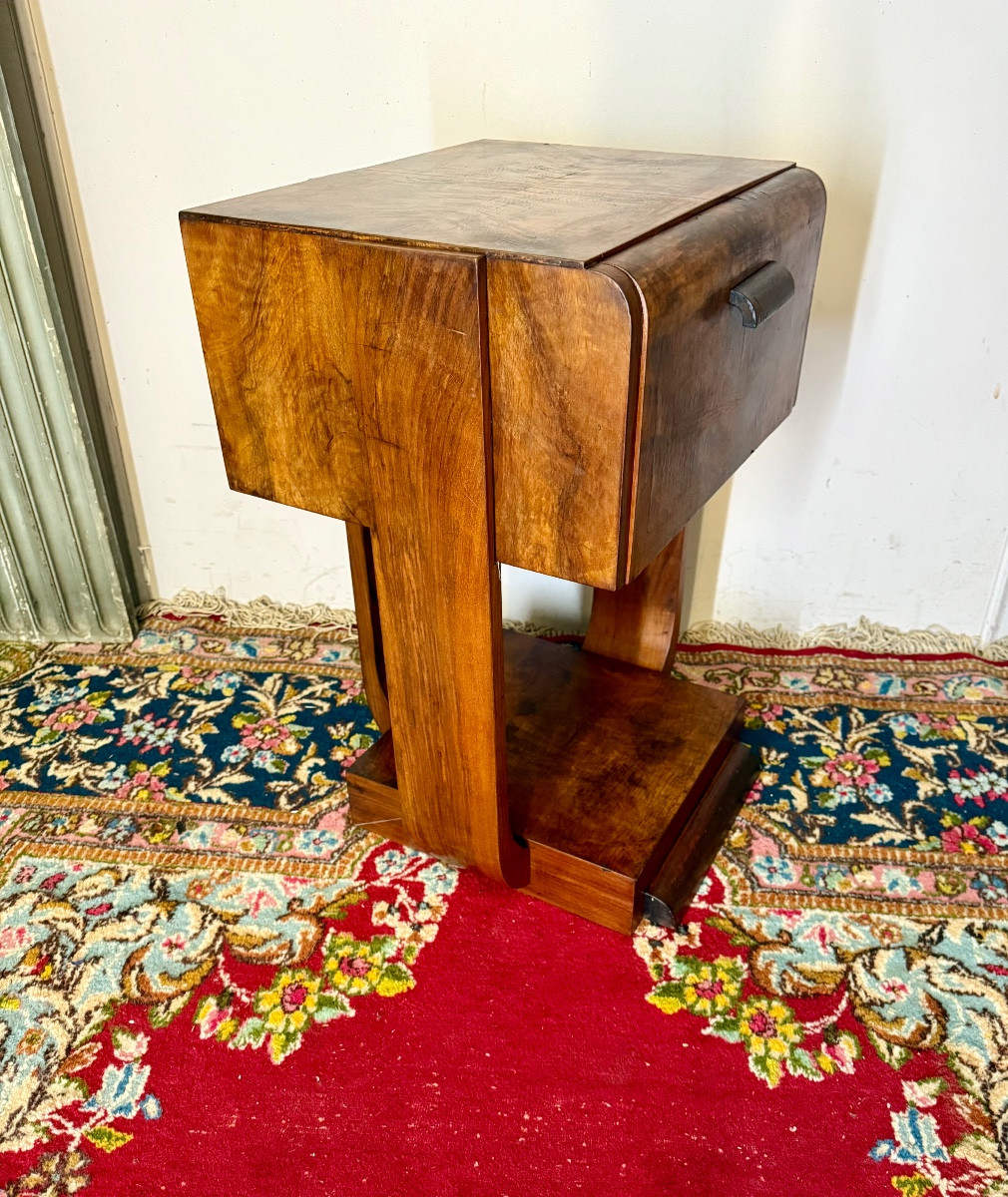 Chevet art déco en noyer -photo-4